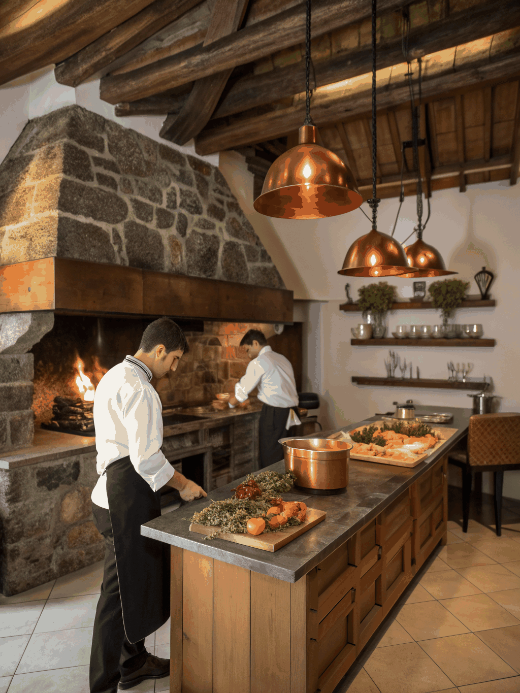 The sophisticated interior of PAPLU INDIAN CUISINE LTD at 600 Blackburn Road, featuring warm saffron lighting and charcoal stone accents
